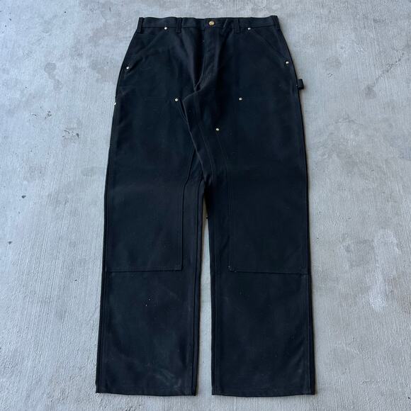 Vintage Y2K Carhartt black double knee work wear carpenter pants - Picture 1 of 7